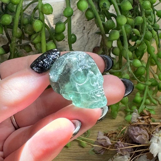 Green Fluorite Small Skull