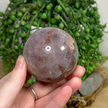 Amethyst / Mexican Crazy Agate Sphere (I306)