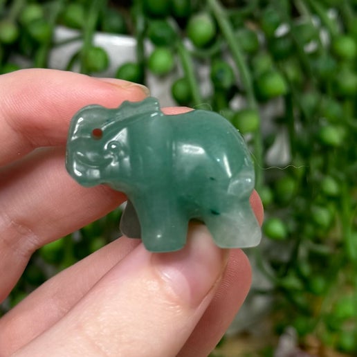 Green Aventurine Elephant (J341)