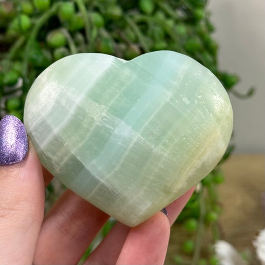 Pistachio Calcite Heart (D482)