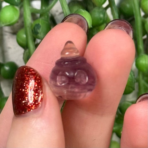 Fluorite Mini Skull Pumpkin