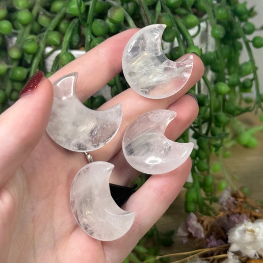 Clear Quartz Moon Air Vent Car Clip