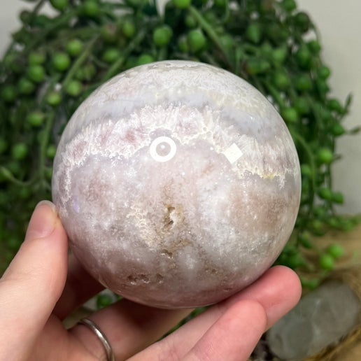 Pink Amethyst / Flower Agate Sphere (J825)