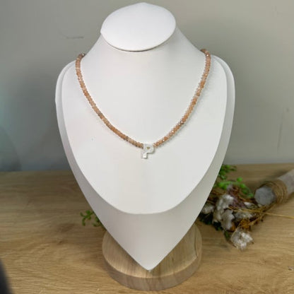 Sunstone "P" Necklace (G756)