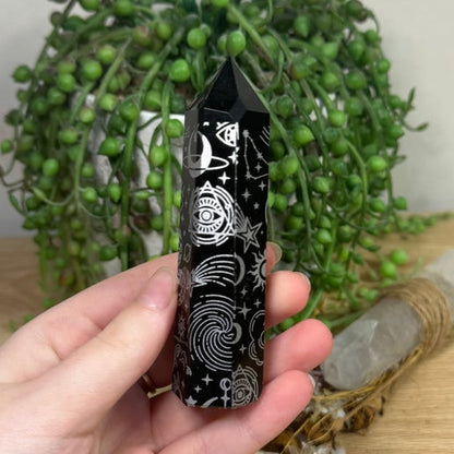 Silver Print Black Obsidian Point (E983) (E984) (E985)