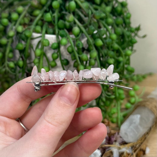 Rose Quartz Hair Clip