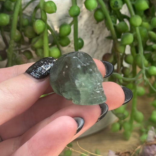 Green Fluorite Small Skull