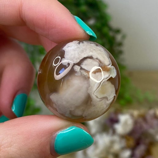 Flower Agate Small Sphere