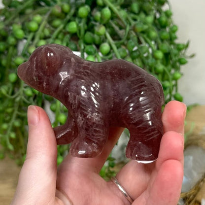 Strawberry Quartz Bear (K487)