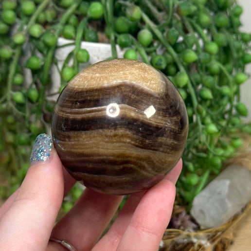 Chocolate Calcite Sphere (D210)