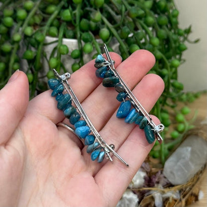 Blue Apatite Hair Clip