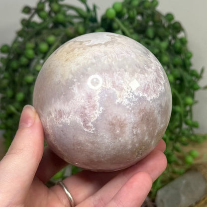 Pink Amethyst / Flower Agate Sphere (J825)