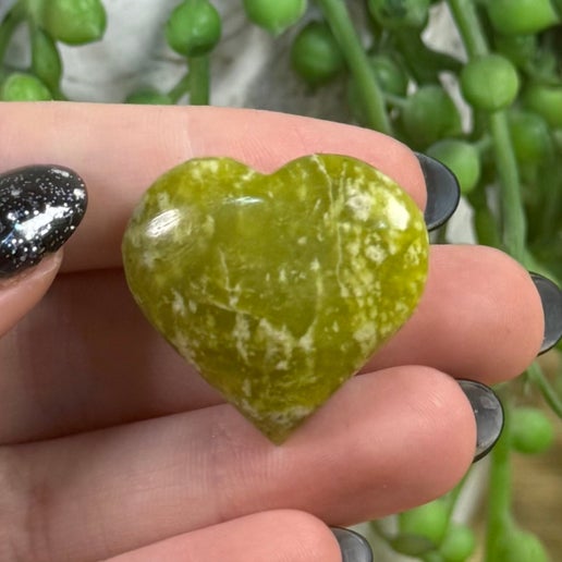 Yellow Serpentine Small Heart