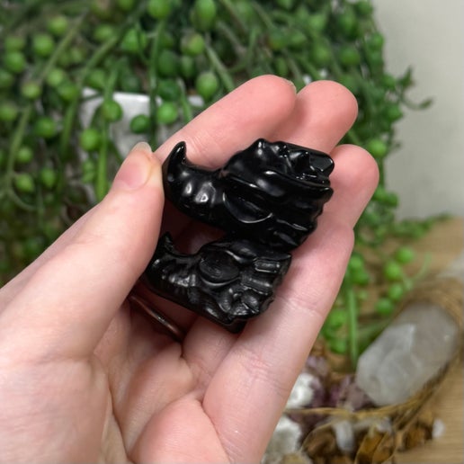 Black Obsidian Small Dragon Head