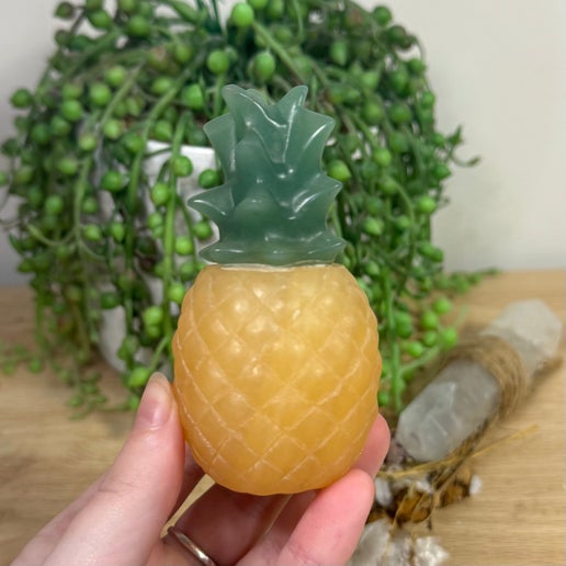 Yellow Calcite / Green Aventurine Pineapple (L202)