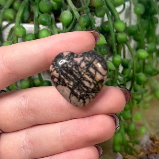 Rhodonite Heart Air Vent Car Clip