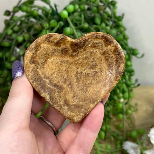 Chocolate Calcite Heart Bowl (D469)