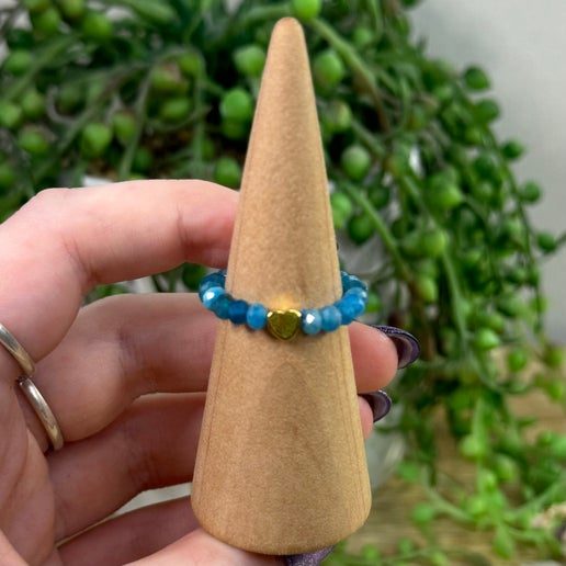 Blue Apatite Beaded Ring