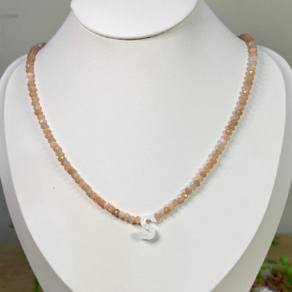 Sunstone "S" Necklace (G754)