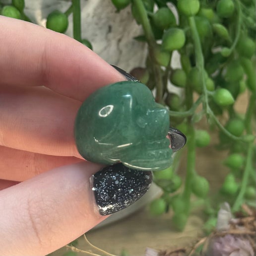 Green Aventurine Mini Skull