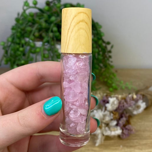 Rose Quartz Chip Roller Bottle