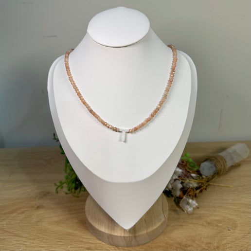 Sunstone "T" Necklace (G755)