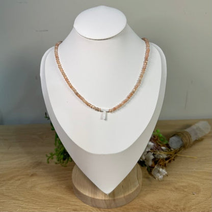Sunstone "T" Necklace (G755)