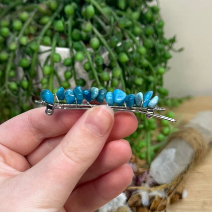 Blue Apatite Hair Clip