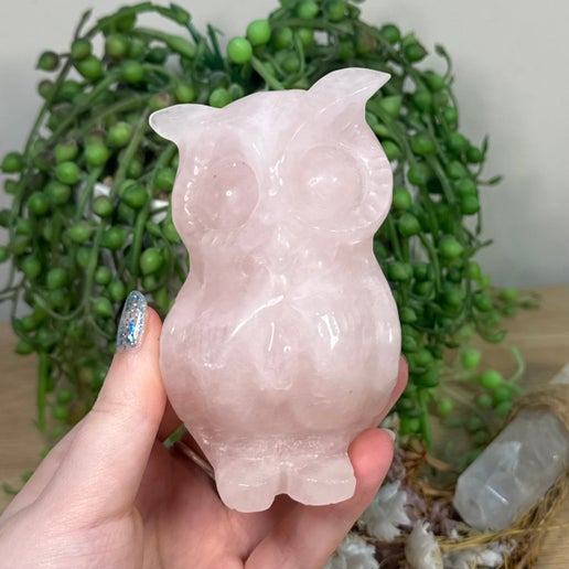 Rose Quartz Owl (J611)