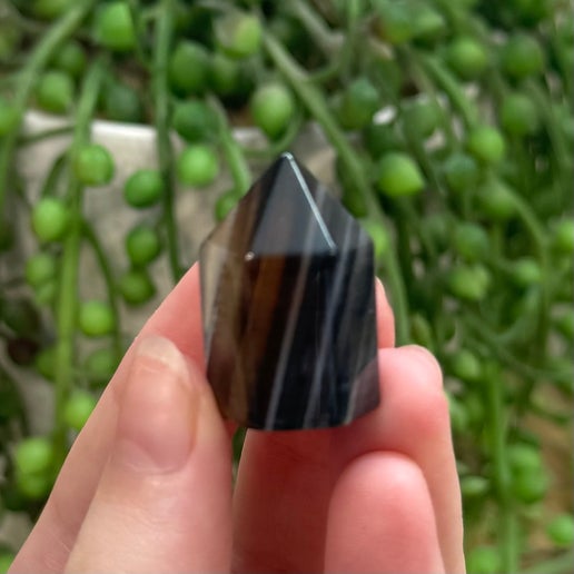 Black Agate Small Chunky Point