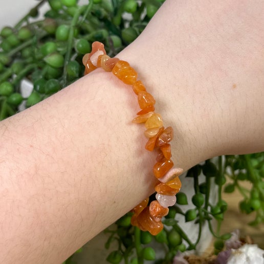 Peach Aventurine Chip Bracelet