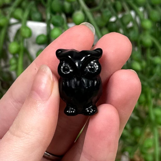 Black Obsidian Small Owl