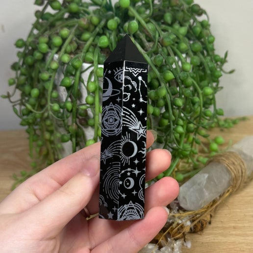 Silver Print Black Obsidian Point (E986) (E982) (E804) (E803)
