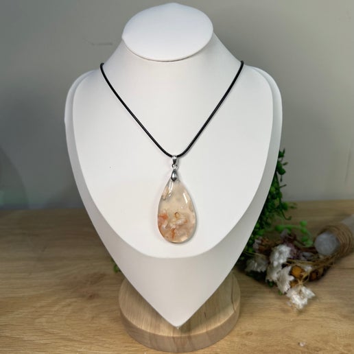 Flower Agate Necklace (E508)