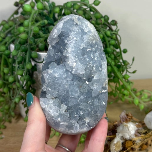 Blue Celestite Egg (K532)