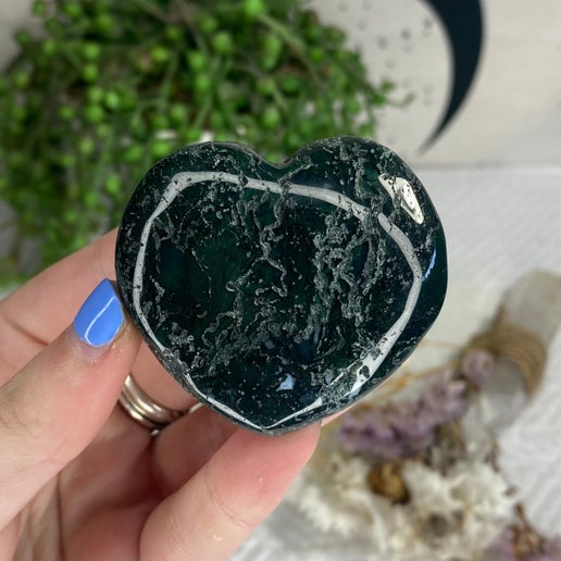 Moss Agate Heart (921A)