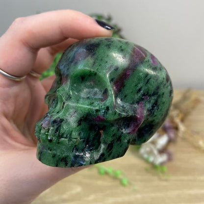 Ruby In Zoisite Skull (C39)