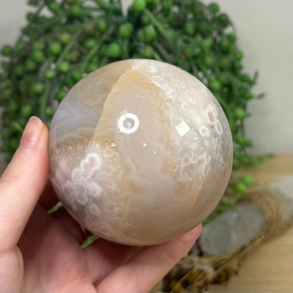 Pink Amethyst / Flower Agate Sphere (J826)