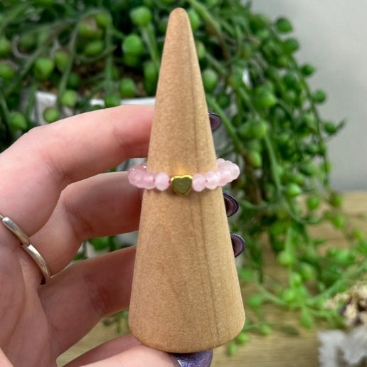 Rose Quartz Beaded Ring