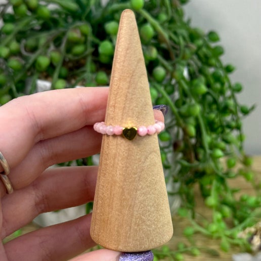 Pink Jade Beaded Ring