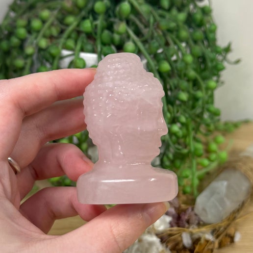 Rose Quartz Buddha Head (L354)