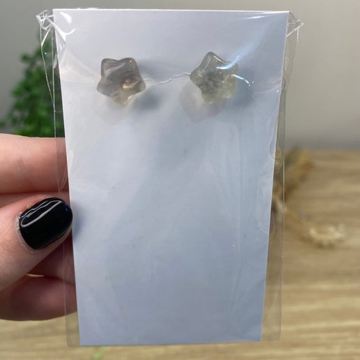 Fluorite Star Stud Earrings