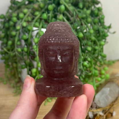 Strawberry Quartz Buddha Head (L355)