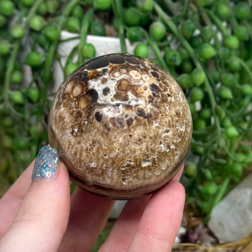 Chocolate Calcite Sphere (D633)