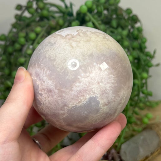 Pink Amethyst / Flower Agate Sphere (J825)
