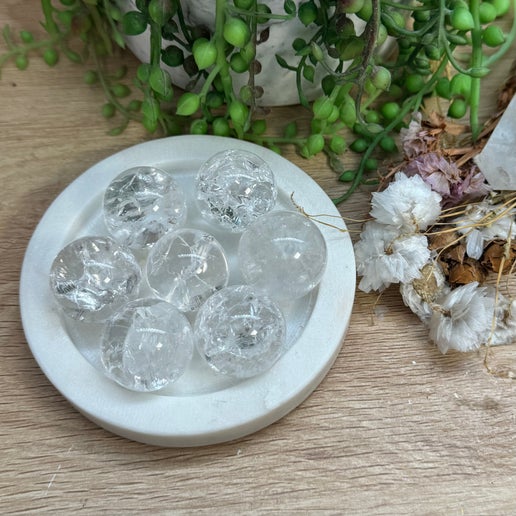 Crackle Clear Quartz Small Sphere