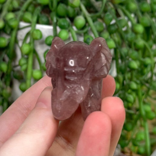 Strawberry Quartz Elephant (J568)