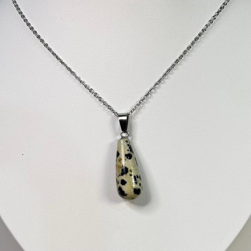 Dalmatian Jasper Drop Necklace (E465)