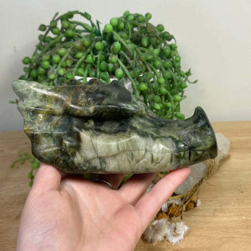 Green Jade Dragon Head (G435)