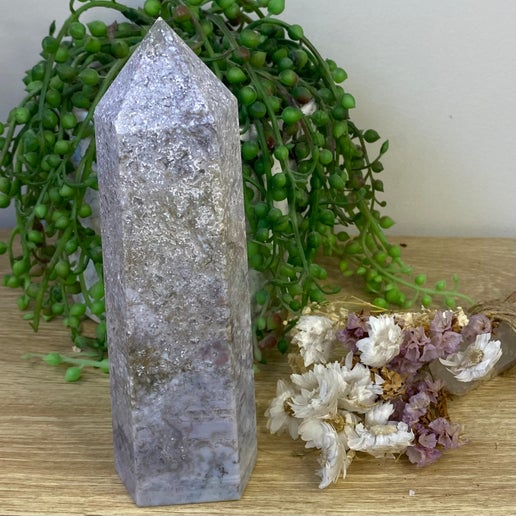 Purple Moss Agate Tower (A920)